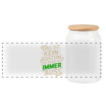 Karneval Das Ist Kein Kostüm Fasching Halloween - Panorama Keksdose mit Holzdeckel - Weiß - Vorne