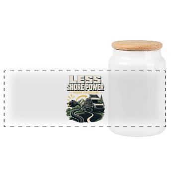 Plan des systèmes de fourgonnettes, moins d’alimentation à terre plus libérée - Boîte à biscuits avec couvercle en bois - blanc - Devant
