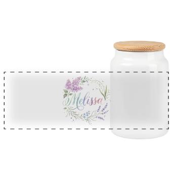La couronne florale de Melissa - Boîte à biscuits avec couvercle en bois - blanc - Devant