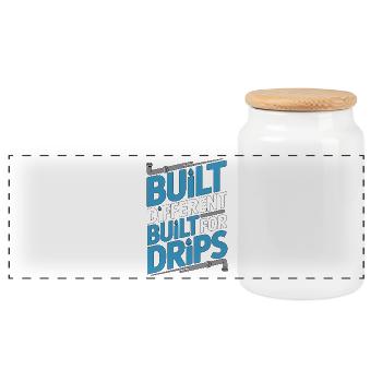 Maître plombier a fabriqué différents plombiers agréés - Boîte à biscuits avec couvercle en bois - blanc - Devant