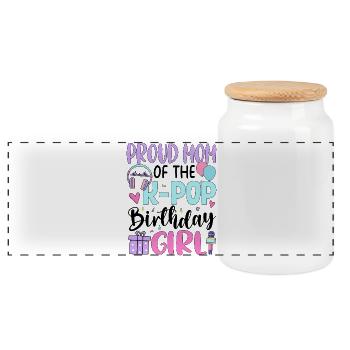 Proud Mom of The K-Pop Birthday Girl - Panorama Keksdose mit Holzdeckel - Weiß - Vorne