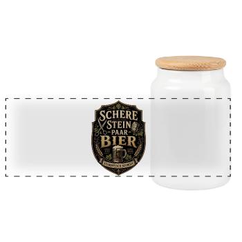Biertrinker Motiv für Bierliebhaber - Panorama Keksdose mit Holzdeckel - Weiß - Vorne