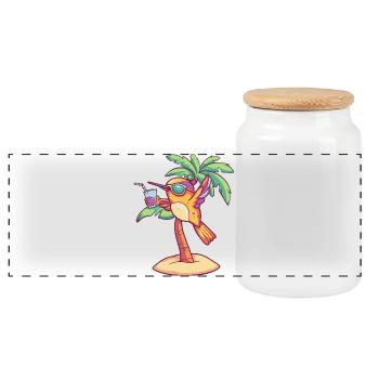 Kolibri Vogel Sommer Urlaub - Panorama Keksdose mit Holzdeckel - Weiß - Vorne