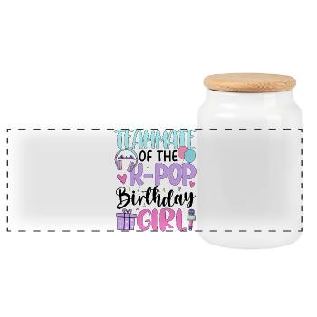 Teammate of The K-Pop Birthday Girl - Panorama Keksdose mit Holzdeckel - Weiß - Vorne