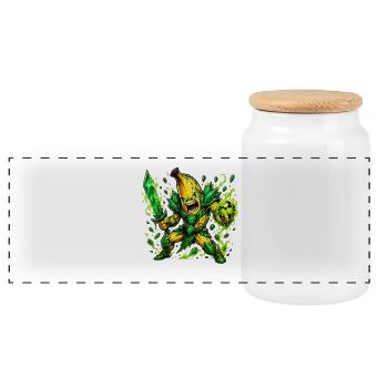Guerrier du Cristal Banane - Boîte à biscuits avec couvercle en bois - blanc - Devant