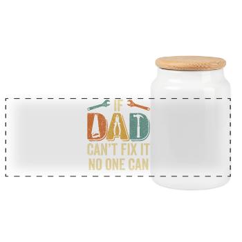 Papa, Dad, Vater, Vatertag, Reparieren - Panorama Keksdose mit Holzdeckel - Weiß - Vorne
