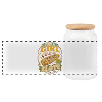 Une seule fille aime Elote - Boîte à biscuits avec couvercle en bois - blanc - Devant