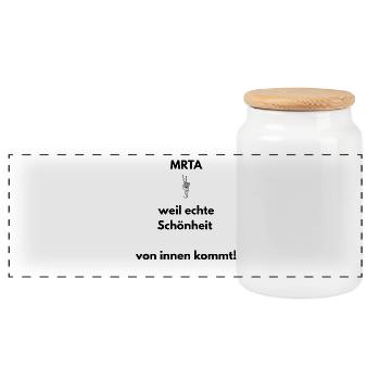 MTRA Echte Schönheit kommt von innen T-Shirt - Panorama Keksdose mit Holzdeckel - Weiß - Vorne