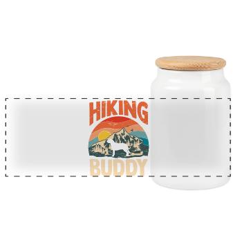 Randonnée sur sentier de montagne Randonnée en plein air Braconnage - Boîte à biscuits avec couvercle en bois - blanc - Devant