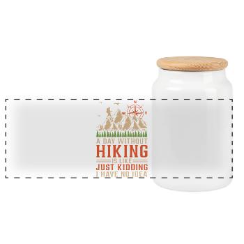 A day without Hiking is like.... just kidding I ha - Panorama Keksdose mit Holzdeckel - Weiß - Vorne