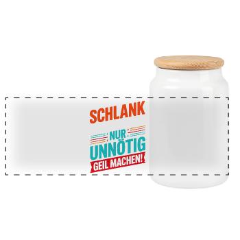  Schlank Würde Ich Dich Nur Unnötig Geil Machen - Panorama Keksdose mit Holzdeckel - Weiß - Vorne