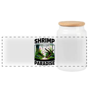 Rêve aquaco-paysagiste de Shrimp Paradise - Boîte à biscuits avec couvercle en bois - blanc - Devant