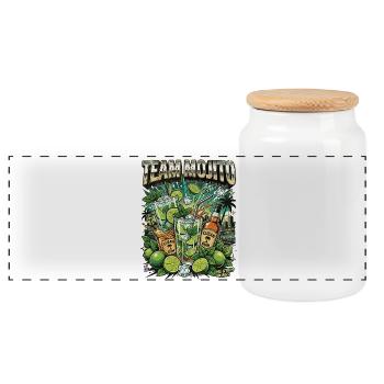 JGA Mojito Cocktail Barkeeper - Panorama Keksdose mit Holzdeckel - Weiß - Vorne