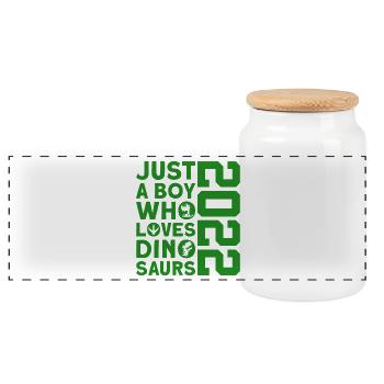 DINO 2022 DINOSAUR 4E ANNIVERSAIRE - Boîte à biscuits avec couvercle en bois - blanc - Devant