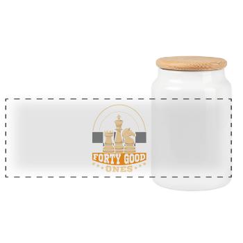 Échiquier des joueurs d’échecs - Boîte à biscuits avec couvercle en bois - blanc - Devant