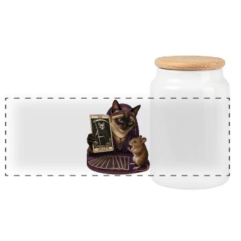 La Voyante - Boîte à biscuits avec couvercle en bois - blanc - Devant