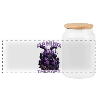 Pastel Goth Soft Goth Gaming Gamer - Panoramic Cookie Jar with Wooden Lid - white - Front