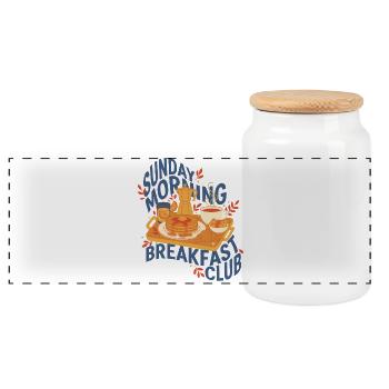 Petit-déjeuner Club du dimanche matin drôle - Boîte à biscuits avec couvercle en bois - blanc - Devant