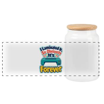 Teacher Humor I Laminated It So Obviously It's For - Panoramic Cookie Jar with Wooden Lid - white - Front
