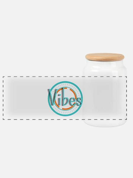 Vibes, Vibes - Panorama Keksdose mit Holzdeckel - Weiß
