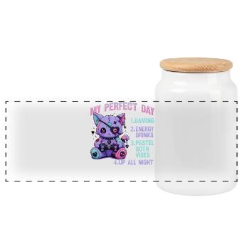 Pastel Goth Soft Goth Gaming Gamer - Boîte à biscuits avec couvercle en bois - blanc - Devant
