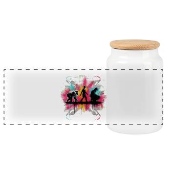 Programmers – Coding Developers & Computer Scientists - Panoramic Cookie Jar with Wooden Lid - white - Front