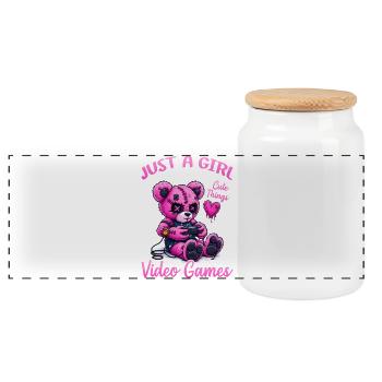 Pastel Goth Soft Goth Gaming Gamer - Boîte à biscuits avec couvercle en bois - blanc - Devant