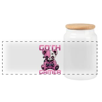 Pastel Goth Soft Goth Gaming Gamer - Boîte à biscuits avec couvercle en bois - blanc - Devant