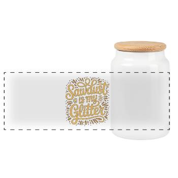 Cabinet Maker Sawdust Is My Woodworking Artisan - Panoramic Cookie Jar with Wooden Lid - white - Front