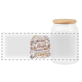 Cabinet Maker Saw Dust And Dreams Custom Cabinetry - Panoramic Cookie Jar with Wooden Lid - white - Front
