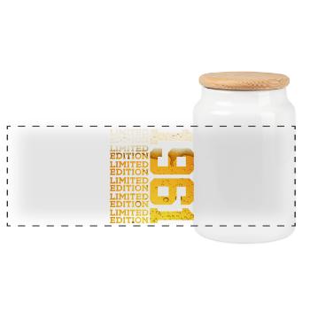 LIMITED EDITION 1961 BEER 65TH BIRTHDAY - Panoramic Cookie Jar with Wooden Lid - white - Front