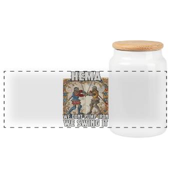 HEMA, Middle Ages & Knights' Tournaments HEMA Gift - Panoramic Cookie Jar with Wooden Lid - white - Front