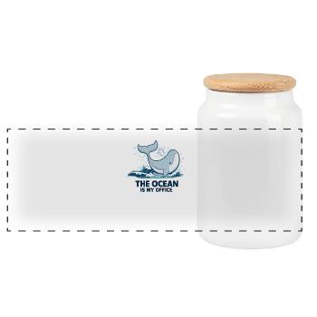 Un cadeau de biologiste marin pour l’amoureux des océans - Boîte à biscuits avec couvercle en bois - blanc - Devant