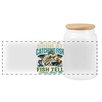 Pêcheur Légendaire Humour Rétro Poisson Vintage - Boîte à biscuits avec couvercle en bois - blanc - Devant