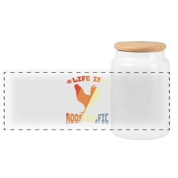 Farm Witz - Boîte à biscuits avec couvercle en bois - blanc - Devant