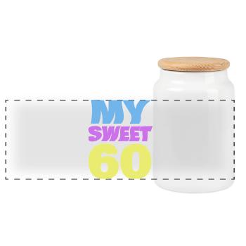 Sweet 60 - Boîte à biscuits avec couvercle en bois - blanc - Devant