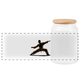Méditation Zen du Tai Chi – Entraînement au Chi Qigong - Boîte à biscuits avec couvercle en bois - blanc - Devant