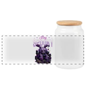 Pastel Goth Soft Goth Gaming Gamer - Panoramic Cookie Jar with Wooden Lid - white - Front
