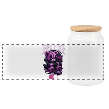 Pastel Goth Soft Goth Gaming Gamer - Panoramic Cookie Jar with Wooden Lid - white - Front