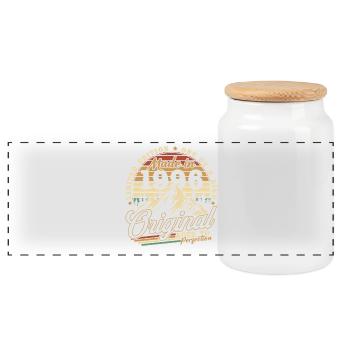 1996 Vintage Vintage Birthday Gift Retro - Panoramic Cookie Jar with Wooden Lid - white - Front