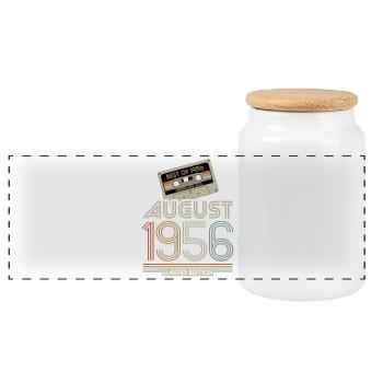 Cassette | Meilleur d’août 1956 | Édition limitée - Boîte à biscuits avec couvercle en bois - blanc - Devant