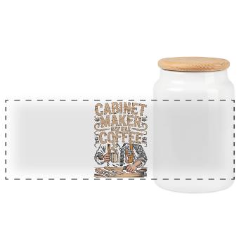 Ébéniste avant meuble Maître de café - Boîte à biscuits avec couvercle en bois - blanc - Devant