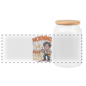 Le matin du menuisier n’est pas mon moment - Boîte à biscuits avec couvercle en bois - blanc - Devant