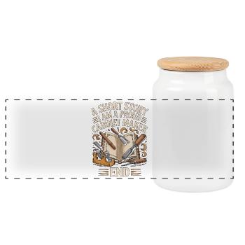 Ébéniste : une nouvelle : je suis expert en ébénistes - Boîte à biscuits avec couvercle en bois - blanc - Devant
