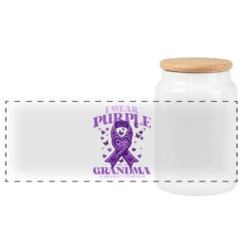 Pour ma grand-mère – l’éducation à Alzheimer - Boîte à biscuits avec couvercle en bois - blanc - Devant