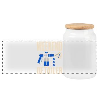 Detaileur de garage Detailing de voitures Detailer de voitures - Boîte à biscuits avec couvercle en bois - blanc - Devant