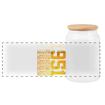LIMITED EDITION 1951 BEER 75TH BIRTHDAY - Panoramic Cookie Jar with Wooden Lid - white - Front