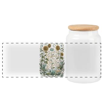 La gentillesse fait pousser les fleurs les plus fraîches - Boîte à biscuits avec couvercle en bois - blanc - Devant