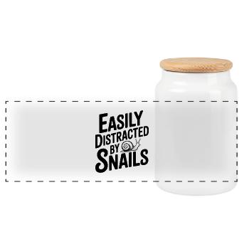 Facilement distrait par les escargots - Boîte à biscuits avec couvercle en bois - blanc - Devant