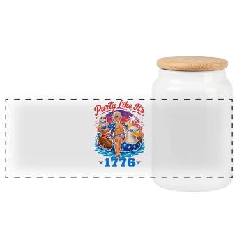 Célébrer comme en 1776 – Thomas Jefferson, 4 juillet - Boîte à biscuits avec couvercle en bois - blanc - Devant